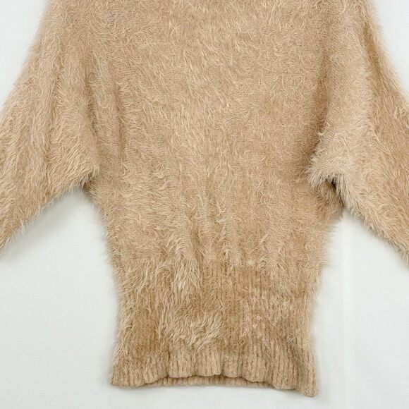 Bebe Women’s Cream Sweater Y2k Fuzzy Bebe Sweaters Small - Picture 5 of 16